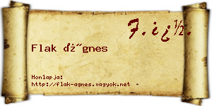 Flak Ágnes névjegykártya